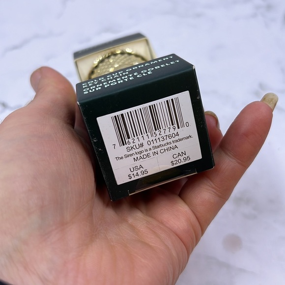 Gold Studded Starbucks Cup Keychain / Ornament Christmas Winter 2022 - Picture 2 of 4